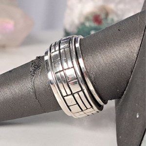 Heavy 925 Sterling Meditation Spinner Ring "Briques"